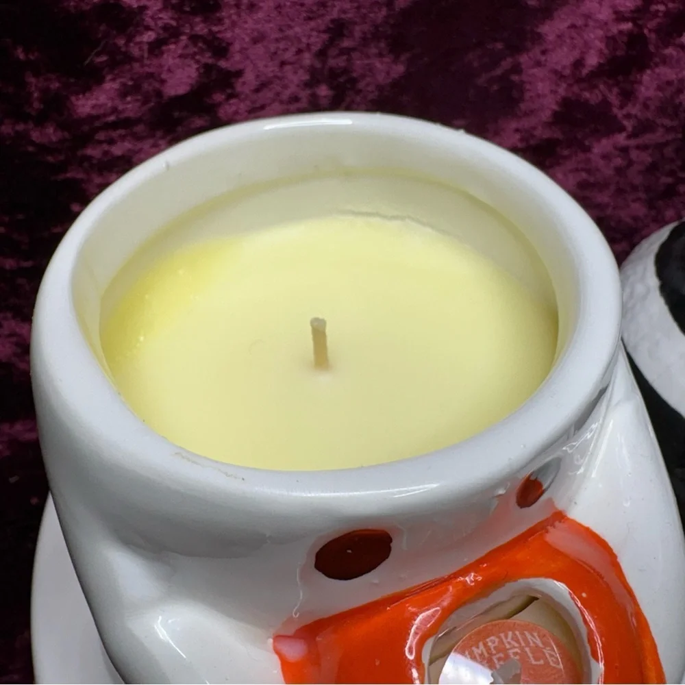 Madison House Halloween Ghost Boo Candle w/Fuzzy Pom Pom Hat&Mini Pumpkin Candle - Picture 8 of 12